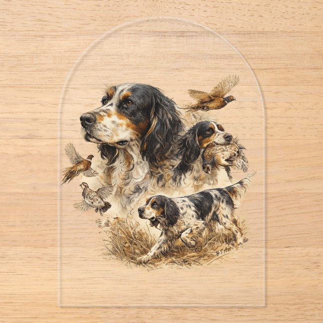 Invitations En Acrylique Setter anglais  (Recto)