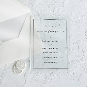 Invitations En Acrylique Simple Élégant Minimaliste Mariage Transparent