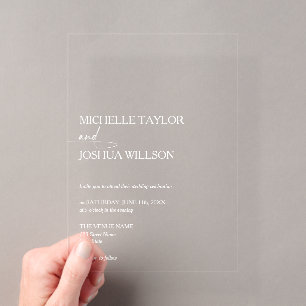 Invitations En Acrylique Simple Élégant Minimaliste NOUS NOUS MARIONS