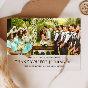 Invitations En Acrylique Simple Merci de Mariage Photo Transparent Minimali