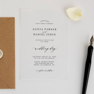 Invitations En Acrylique Simple minimaliste élégant script clair mariage