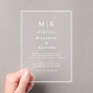 Invitations En Acrylique Simple minimaliste et chic   MARIAGE