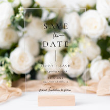 Simple Modern Photo Wedding Acrylic Save the Date