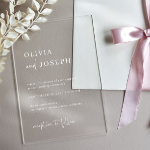 Invitations En Acrylique Simple, moderne et minimaliste   MARIAGE