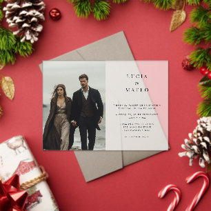Invitations En Acrylique Simple moderne Frosted Espagnol Mariage photo