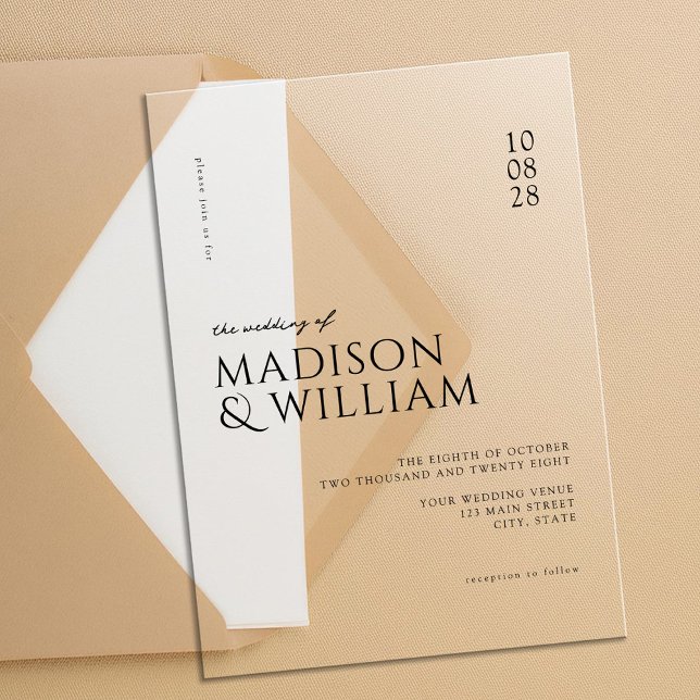 Invitations En Acrylique Simple Moderne Mariage Chic (Créateur téléchargé)