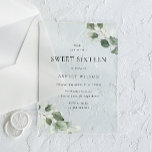 Invitations En Acrylique Simple moderne minimal Feuille verte douce 16 Part<br><div class="desc">Simple Moderne Minimal Green Leaf Sweet 16 Party Acrylique Invitations Voir la collection correspondante dans notre niche et notre magasin de niche</div>