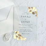 Invitations En Acrylique Simple moderne minimaliste Mariage feuille or<br><div class="desc">Simple Moderne Minimale Feuille d'or Mariage Acrylique Invitation Voir la collection correspondante dans notre magasin de niche et de niche</div>