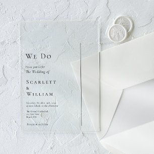 Invitations En Acrylique Simple moderne minimaliste Nous faisons Mariage