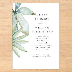 Invitations En Acrylique Simple Moments Mariage Tropical