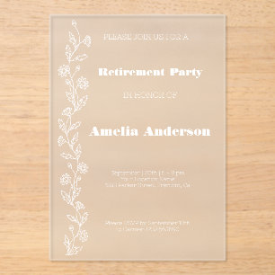 Invitations En Acrylique Simple retraite doodle marguerite blanc