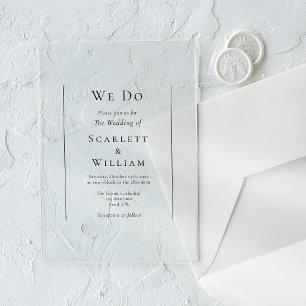 Invitations En Acrylique Simple Traditionnel Minimaliste Nous Nous Marions