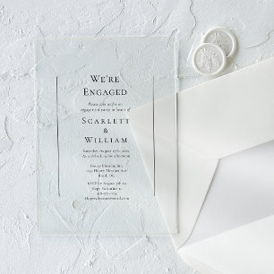 Invitations En Acrylique Simple Traditionnel Minimaliste Nous sommes fiancé