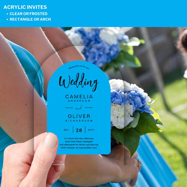 Invitations En Acrylique Sky Blue Zazzle mariage acrylique invite (Créateur téléchargé)