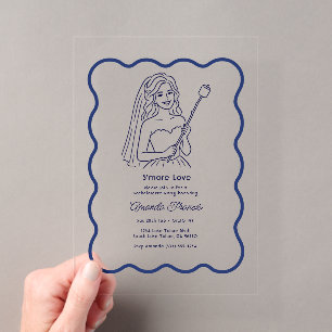 Invitations En Acrylique S'more Amour Prépa Fête de Bachelorette au Lac Mar