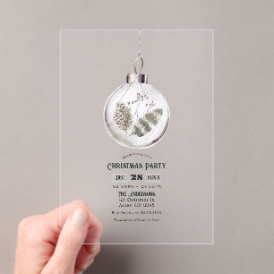 Invitations En Acrylique Soirée de Noël neutre pour Boho