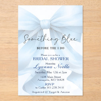 Invitations En Acrylique Something Blue avant mon Shower de Mariage