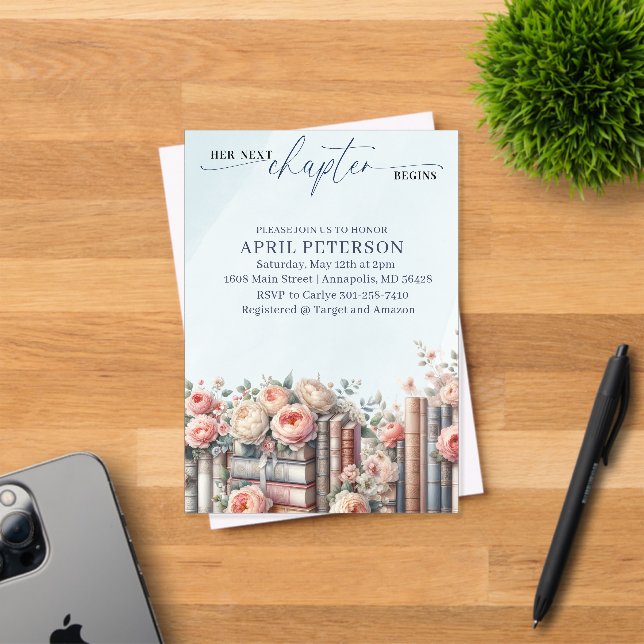 Invitations En Acrylique Son Prochain Chapitre Commence, Fête de Mariage Co (Insitu (Carte d'invitation))