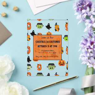 Invitations En Acrylique Sorcière d'Halloween effrayante, Maison hantée, Lu