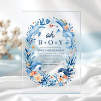 Sous la mer Oh Boy Baby shower bleu