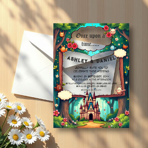 Invitations En Acrylique Storybook Forest Woodland Castle Fairytale Mariage