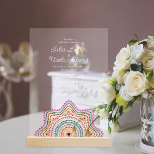 Invitations En Acrylique Style Art déco classique Mandala Mariage