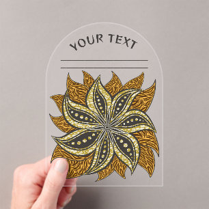 Invitations En Acrylique Style Batik Floral Abstrait africain