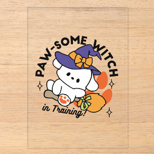 Invitations En Acrylique Super Sorcière en Formation – Chien Mignon d'Hallo