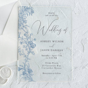 Invitations En Acrylique Superbe Elegant Vintage Floral Mariage