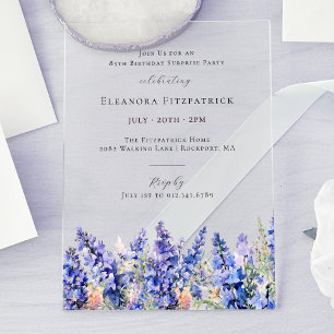 Invitations En Acrylique SURPRISE PARTY 85e anniversaire Juillet Fleur de n