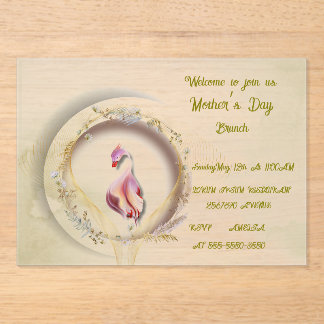 Invitations En Acrylique Swan chic parti MÈRE