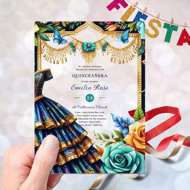 Invitations En Acrylique Sweet15 Anniversaire Quinceanera Papillons Fiesta (Créateur téléchargé)