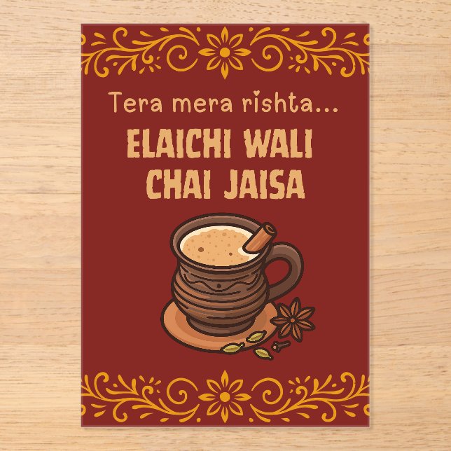 Invitations En Acrylique SYMBOLE ALIMENTAIRE DU Mariage pakistanais Desi In (Recto)