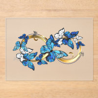 Symbole infini de papillons Morpho bleus