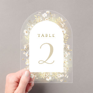 Invitations En Acrylique tableau des fleurs jaunes blanches