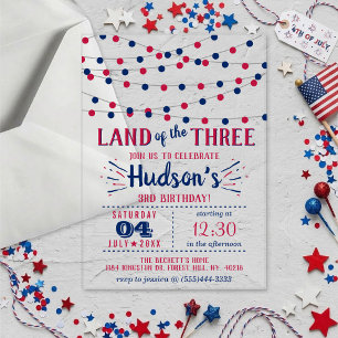 Invitations En Acrylique Terre des Trois ! Fête du 4 juillet et 3e annivers