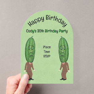 Invitations En Acrylique Têtes de gros cornichons verts ridicules pour l'an