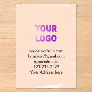 Invitations En Acrylique texte simple minimal ajoutez votre logo/dessin ici