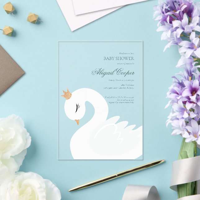 Invitations En Acrylique The Crowned Swan (Insitu (Mariage))