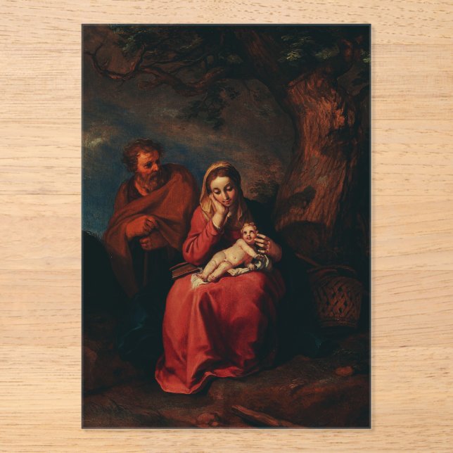 Invitations En Acrylique The Flight into Egypt by Abraham Bloemaert  (Recto)