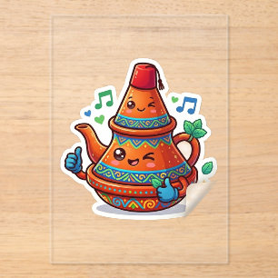 Invitations En Acrylique Théière marocaine Kawaii - Bâton Berred mignon