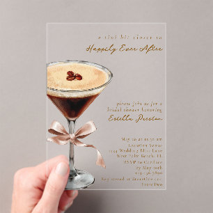 Invitations En Acrylique Thème de Baby Shower autour d'un Mocha de Cocktail