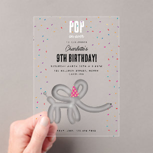 Invitations En Acrylique Thème de fête d'anniversaire pour enfants éléphant