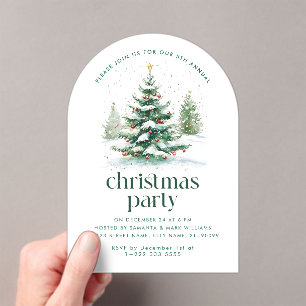 Invitations En Acrylique Thème de Noël Fête de l'arbre de Noël