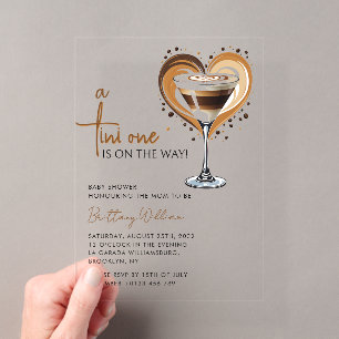 Invitations En Acrylique Tini One Espresso Martini Baby Shower