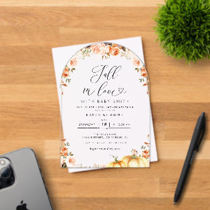 Invitations En Acrylique tomber amoureux baby shower floral