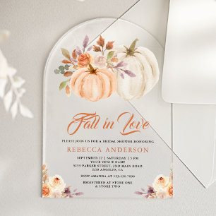 Invitations En Acrylique Tombez amoureux de la douche de mariée Floral Eart