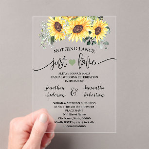 Invitations En Acrylique Tournesols Rien De Fantastique Juste Aimer Elopeme