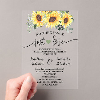 Invitations En Acrylique Tournesols Rien De Fantastique Juste Aimer Elopeme