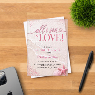 Invitations En Acrylique Tout ce que je vois est Love Beach Rose Fête de Ma